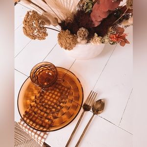 Vintage Indiana glass luncheon set 4 cups / 8 plates